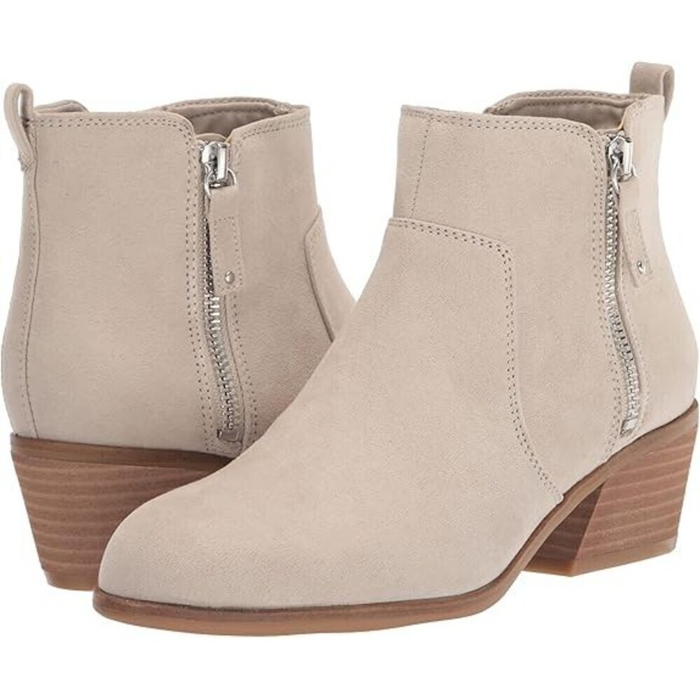 Dr. Scholl's Lawless Boots Women's US 6.5 Taupe Leather Side Zip Bootie LION816